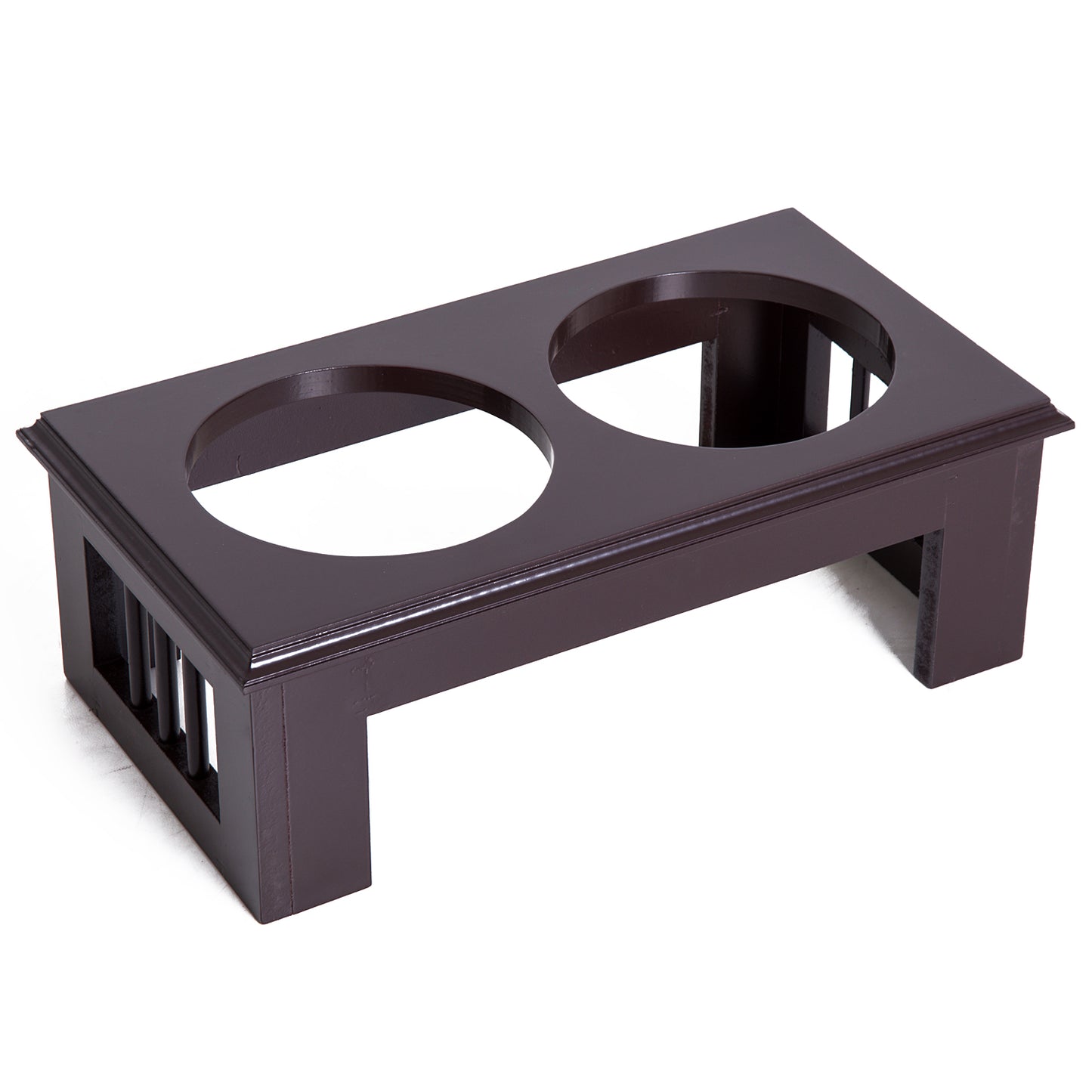 PawHut Erhöhter Hundenapf Futternapf mit 2 Näpfe Wassernapf 2 x 900ml Edelstahlnäpfen Fressnapf Futterstation Hundenäpfe för små Hunde Katzen Espresso