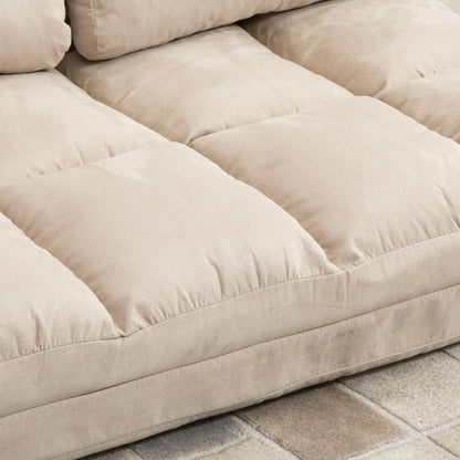 HOMCOM 2-in-1 Bodensessel, Rückenlehne, Verstellbar, 102 x 73 x 60 cm, Beige