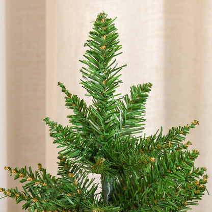 HOMCOM Mini Weihnachtsbaum mit künstlichem Schnee, 60 cm hoch, mit Zementständer, Mehrfarbig
