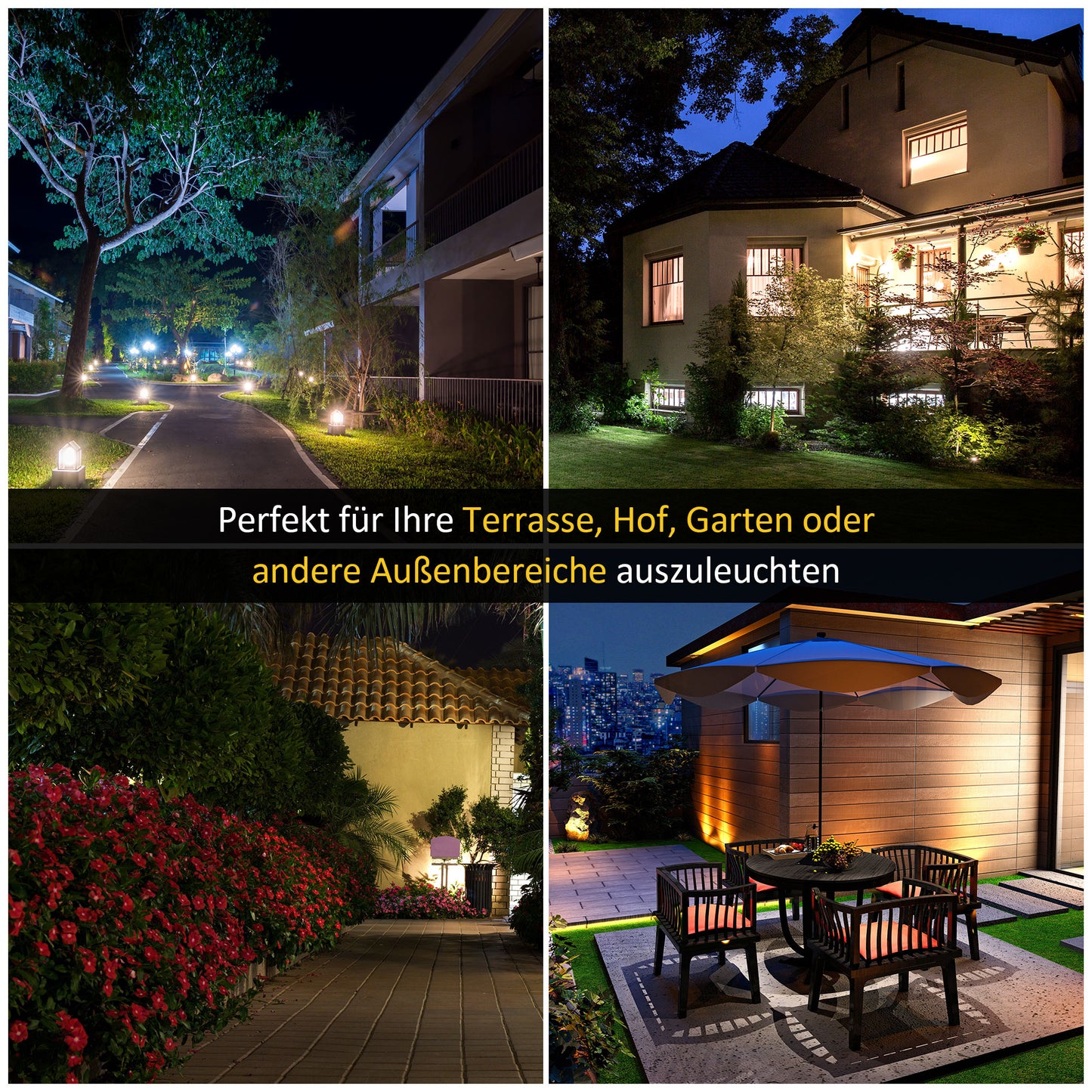 Outsunny Solar Gartenlaterne Laterne Gartenleuchte Wegleuchte mit 19 LED 130 Lumen 3000K Aluminium gehärtetes Glas Schwarz 22 x 22 x 194 cm