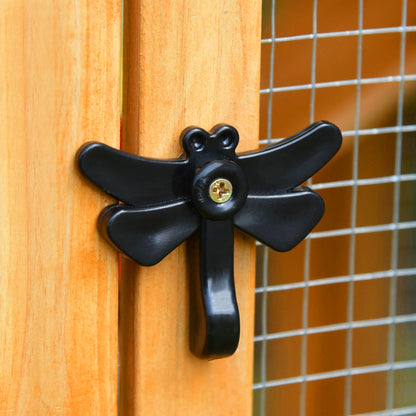 PawHut Zwerghühnerstall mit Freilauf und Brutkasten Wetterbeständig versiongeltes Tannenholz, Asphaltdach Natur + Grün