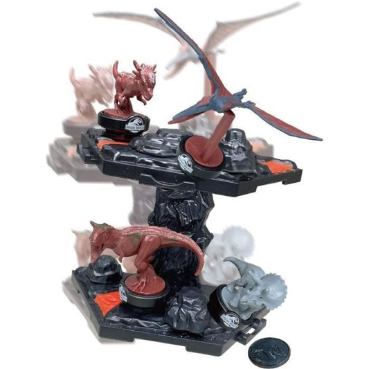 Balancing Game - EPOCH GAMES - Jurassic World Volcano Quake - Dinosaurs on Platform, Last One Standing Wins!