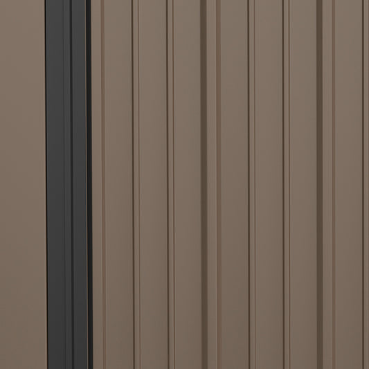 Outsunny Gerätehaus 1,34 m² Geräteschrank mit Pultdach abschließbar Gartenhaus Geräteschuppen aus verzinkter Stahl 161,5 x 94,5 x 196 cm Braun