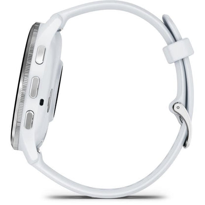 GPS smartwatch - GARMIN - Venu 3 - WiFi - 35.4 mm (1.4) - Silver steel, white case and white silicone strap