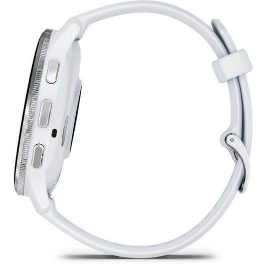 GPS smartwatch - GARMIN - Venu 3 - WiFi - 35.4 mm (1.4) - Silver steel, white case and white silicone strap