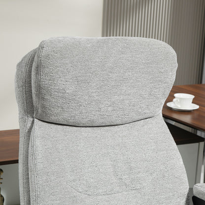 HOMCOM Bürostuhl, Schreibtischstuhl, drehbar, Wippfunktion, höhenverstellbar, Hellgrau