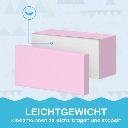 HOMCOM Schaumstoff-Bausteine für Kinder, fördert Kreativität, Kunstleder, 40x40x20 cm, Mehrfarbig, 1-3 Jahre