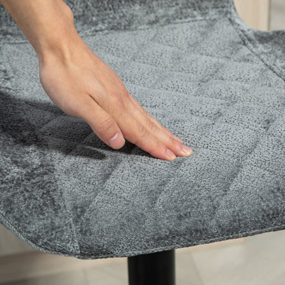 HOMCOM Barstühle im 2er-Set, Höhenverstellbare Küchenhocker mit Rückenlehne, Gaslift, Fußstütze, drehbar, Grau