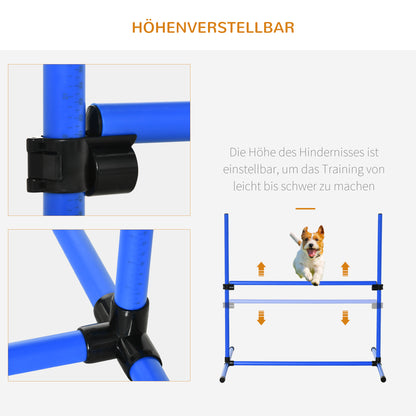 PawHut Agility Set Hunde 4-teiliges höhenverstellbar Agility-Ausrüstung Sprungstangen-Set Steckhürdenset med 4 Hürden Tragetasche Koordinationsträning Sprungstangen-Set för Spiele Training