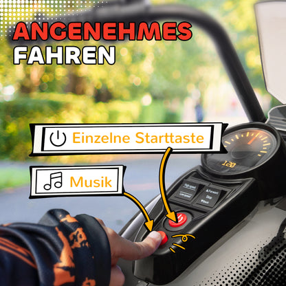 AIYAPLAY Elektro-Kindermotorrad, 3-5 km/h, Chopper, Licht & Musik, für Kinder 3-6 Jahre, Schwarz