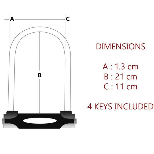 MASTER LOCK U Bike Lock [With Key] [Universal Bike Holder] [Certified Lock] [Red] 8195EURDPROCOLR
