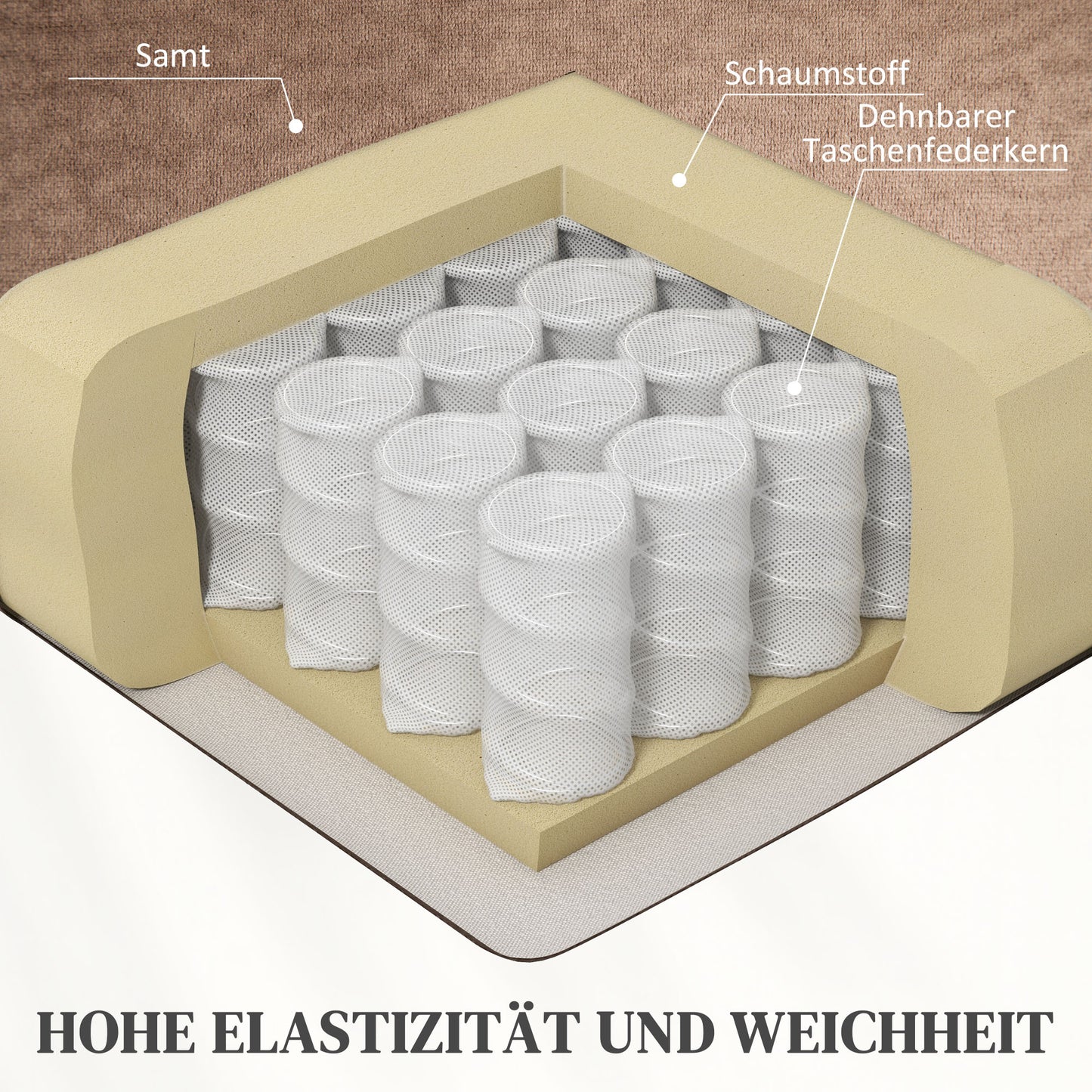 HOMCOM Aufstehsessel mit Massagefunktion, 90x93x110cm, Braun