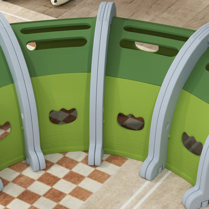 AIYAPLAY Krokodil Spieltunnel, flexible Form, robust, für Kinder 3-6 Jahre, 194 x 88 x 92 cm, Grün