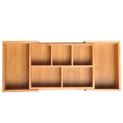 HOMCOM Aufbewahrungsbox Ordnungsbox Schubladen Organizer ausziehbar Bambus Natur 24,6 x 17,6 x 7 cm