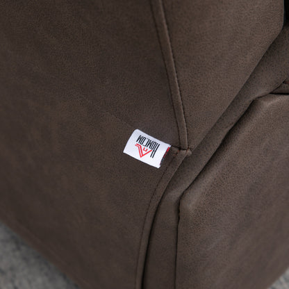 HOMCOM Polstersessel mit Fußstütze, Entspannungssessel zum Zurücklehnen, Mikrofaserbezug in Lederoptik, Metallstruktur, Braun