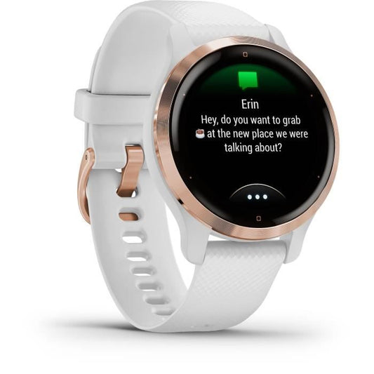 GARMIN Venu 2S - GPS smartwatch - Rose Gold - White strap