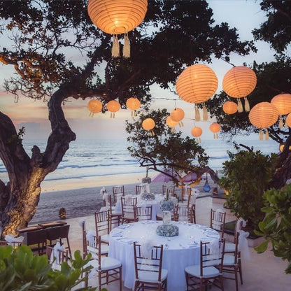 LED solar suspension - LUMISKY - HIMALAYA - Ø30cm - Beige, cream and festive wedding - Autonomy 8h