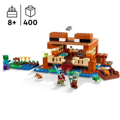 LEGO 21256 Minecraft The Frog House, Toy with Animal Minifigures, Characters: Zombie and Explorer