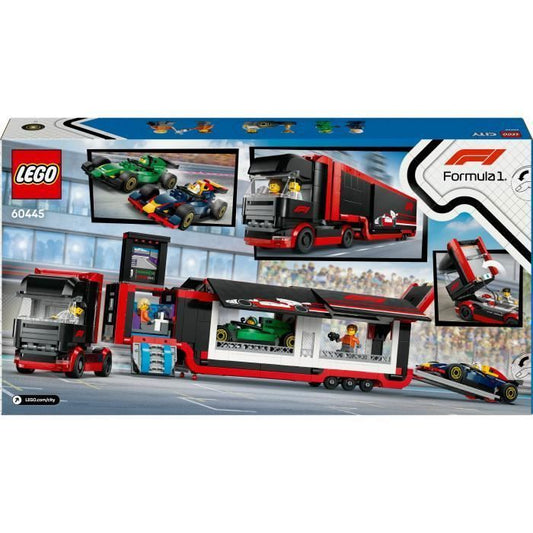 LEGO City 60445 F1 Truck with RB20 and AMR24 F1 Cars - Game for Boys Ages 8 and Up