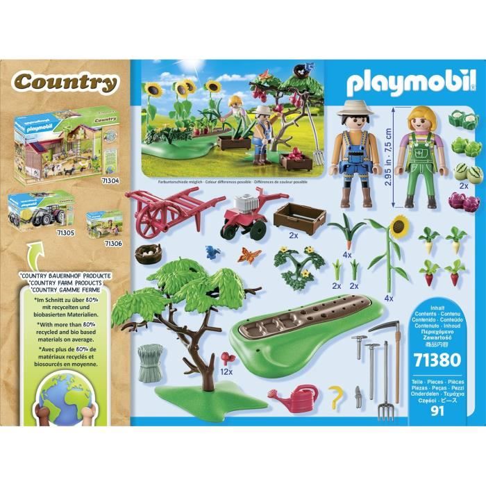 PLAYMOBIL 71380 Starter Pack Vegetable garden - Country - With two characters and many accessories - Ages 4 and up