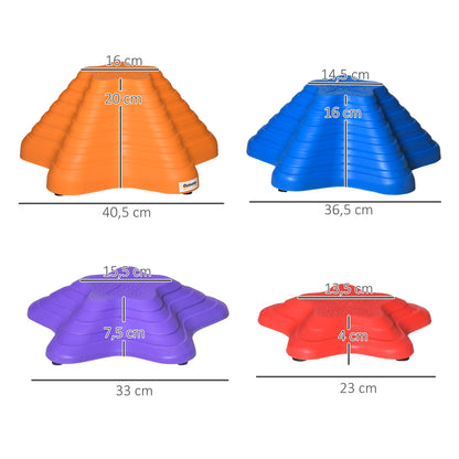Outsunny Balance-Steine, Trittsteine, 11 Stück, stapelbar, rutschfest, robust, für innen und außen, belastbar bis 80 kg