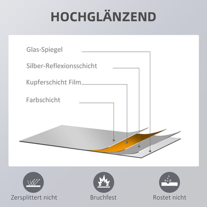 HOMCOM Wandspiegel, hoch, Kiefernholzrahmen, 45L x 125H x 4,8T cm