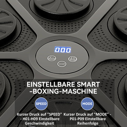 SPORTNOW Musik-Boxmaschine, Rhythmisches Boxgerät, 9 Modi, Bluetooth, LED-Lichter, mit Boxhandschuhen, Schwarz