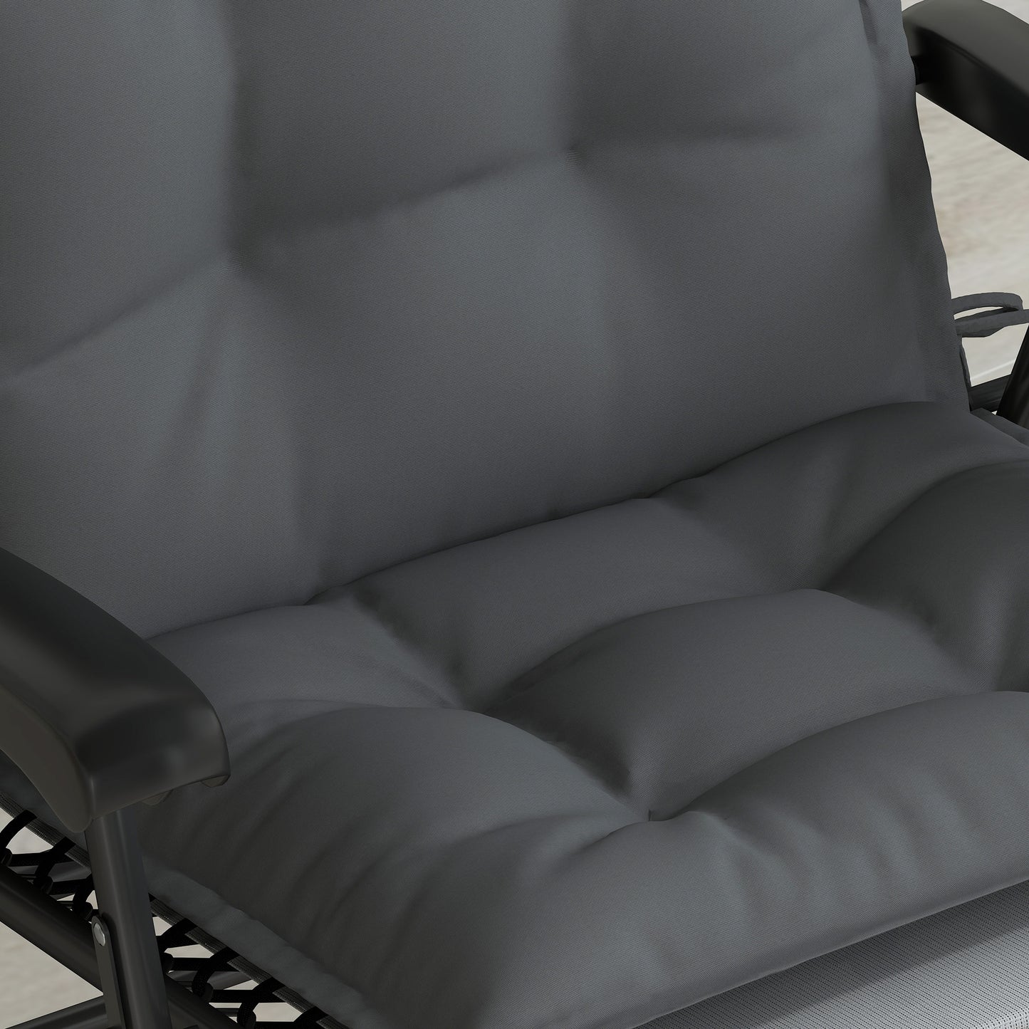 Outsunny 2er Set Auflage für Sonnenliege Wasserabweisend Liegenauflage für Gartenliege Polsterauflage 50x116x5 cm, Dunkelgrau