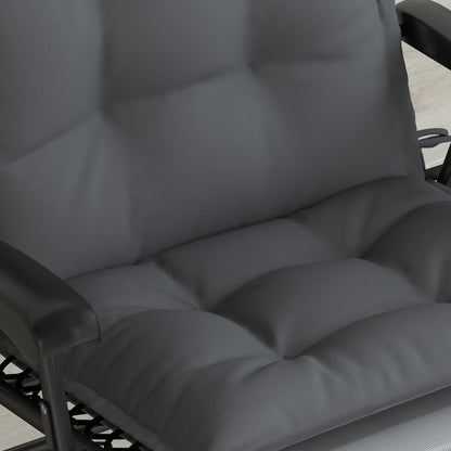 Outsunny 2er Set Auflage für Sonnenliege Wasserabweisend Liegenauflage für Gartenliege Polsterauflage 50x116x5 cm, Dunkelgrau