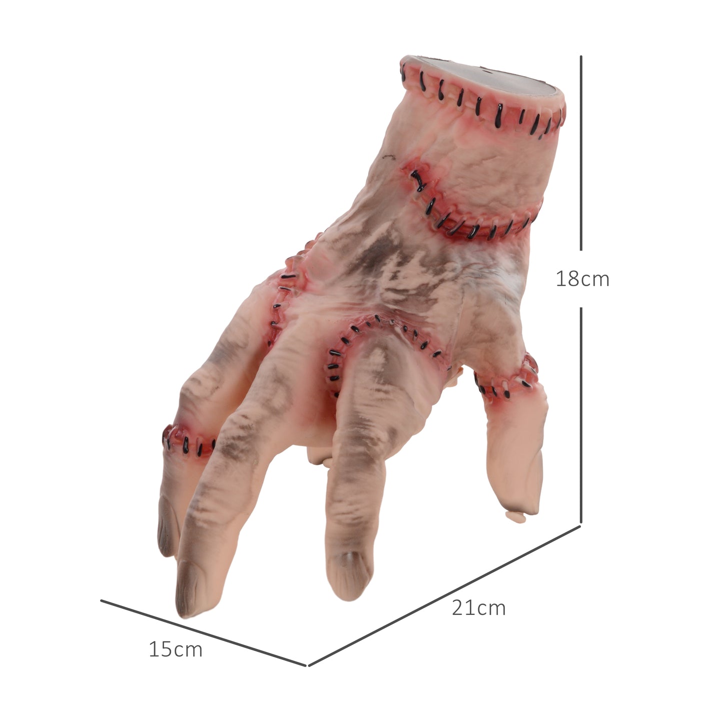 HOMCOM Horror-Hand, Helloweendeko, aktiviert mit Geräusche/Berührung, beweglich, Sound