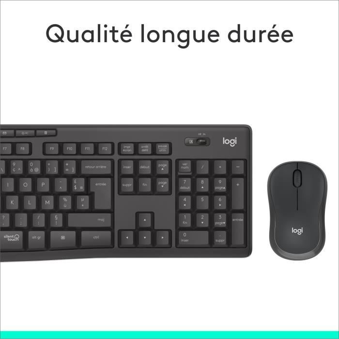 LOGITECH - Keyboard Combo - Wireless Mouse and Silent - MK295