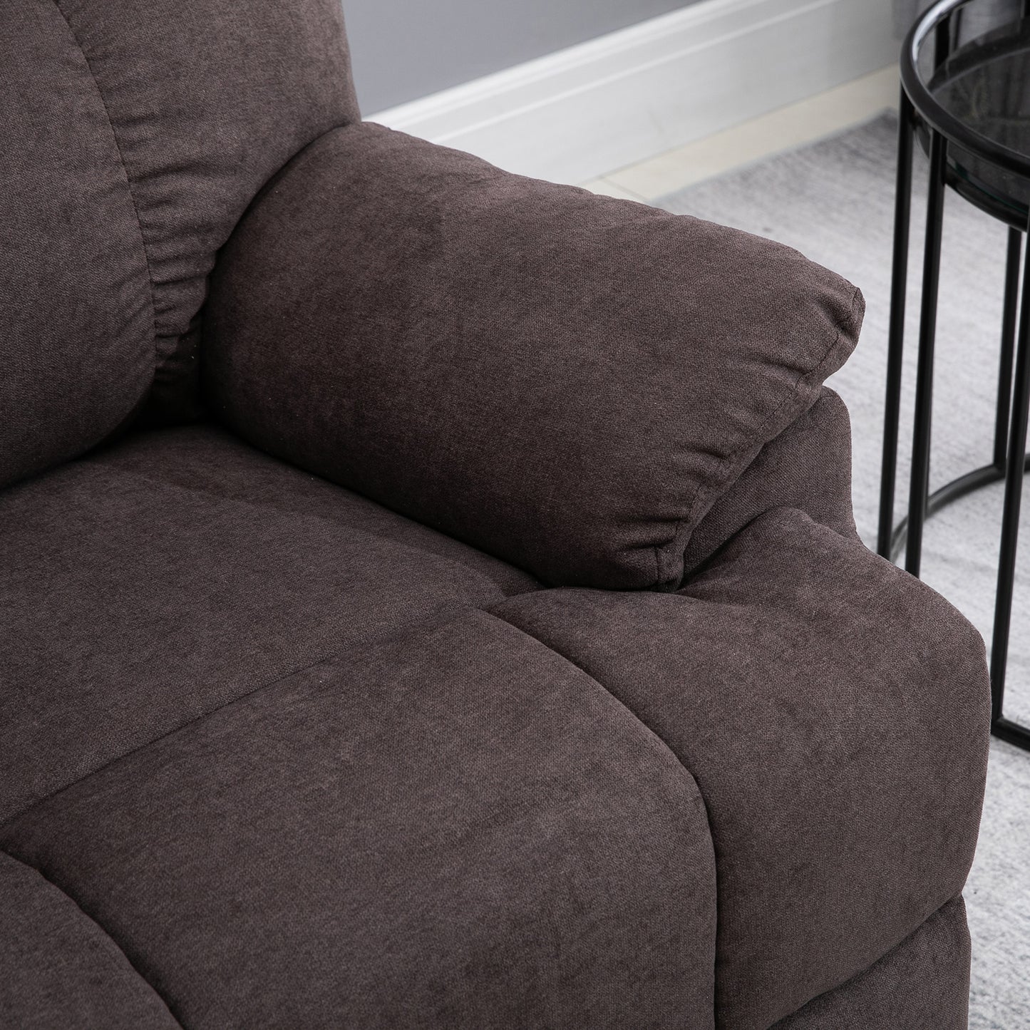 HOMCOM Relaxsessel mit Aufstehhilfe, 160° verstellbare Rückenlehen, Massage- und Wärmefunktion, 83 cm x 95 cm x 105 cm, Braun