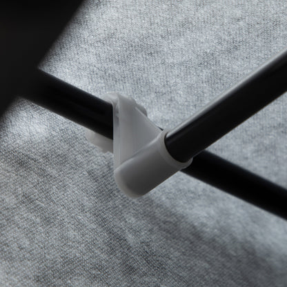 HOMCOM Schrank aus Stoff, Aufbewahrungslösung, 8 Regale, 2 Kleiderstangen, Dunkelgrau