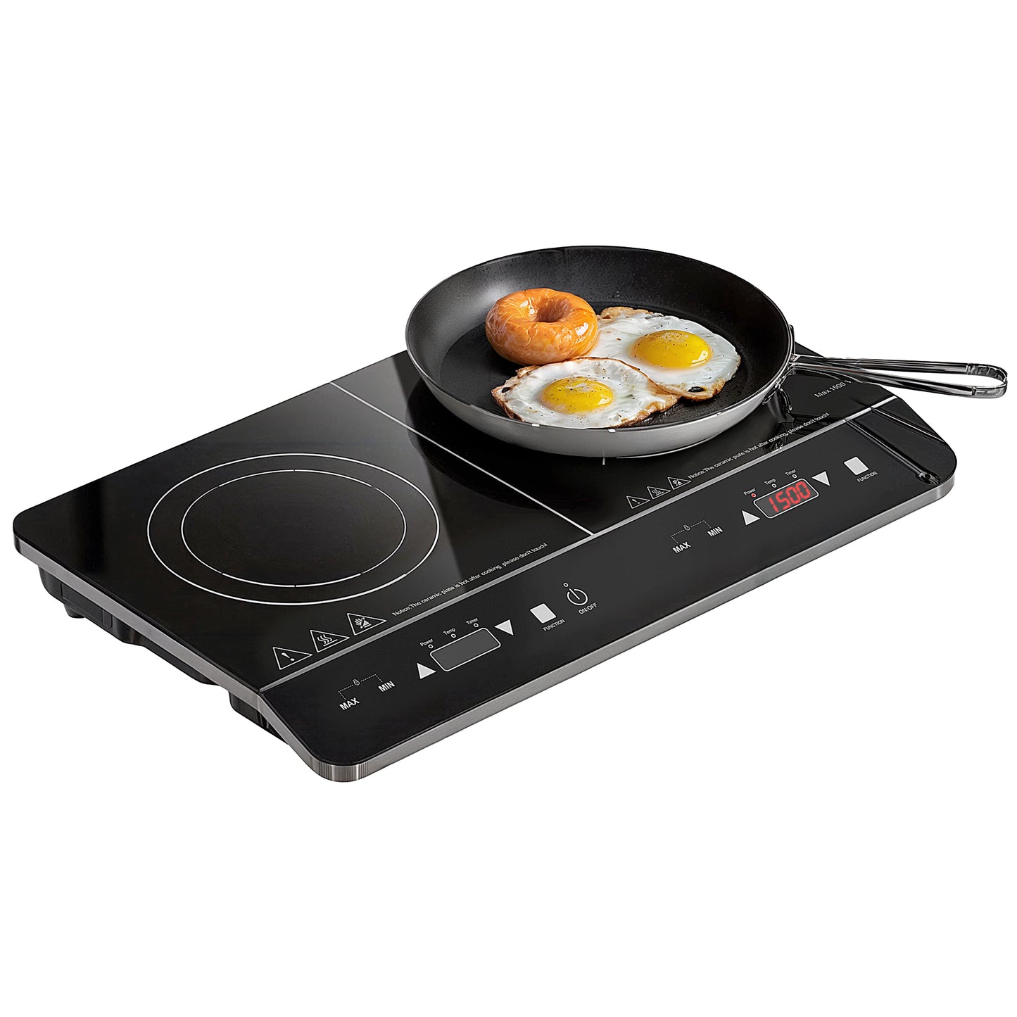 HOMCOM Tragbares Induktionskochfeld, 10-stufige Temperaturregelung, Touchpanel, Schwarz