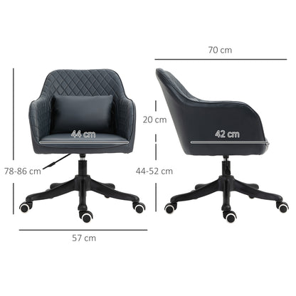 Vinsetto Massage Bürostuhl Schreibtischstuhl Computerstuhl Drehstuhl Arbeitsstuhl mit Vibrationsfunktion USB-Schrittstelle Massagefunktion Lendenkissen Armlehnen 78-86 cm höhenverstellbar Anthrazit