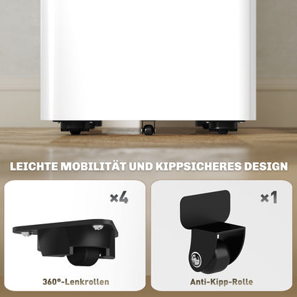 Vinsetto Aktenschrank aus Metall, Büroschrank, 3 Schubladen, rollbar, Weiß