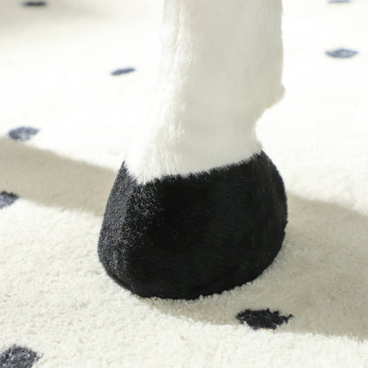 AIYAPLAY Schaukelpferd mit Soundeffekten, weiches Fell, für 3-8 Jahre, 85 x 28 x 60 cm, Braun/Cremeweiß