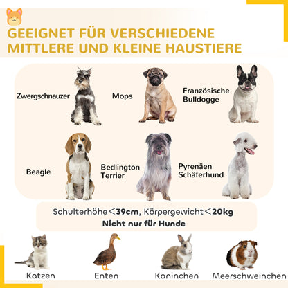 PawHut Welpenauslauf, 76 cm hoch/ca. 2,5 m², 8 Panele, Bodenplane, Kombi-Dachplane