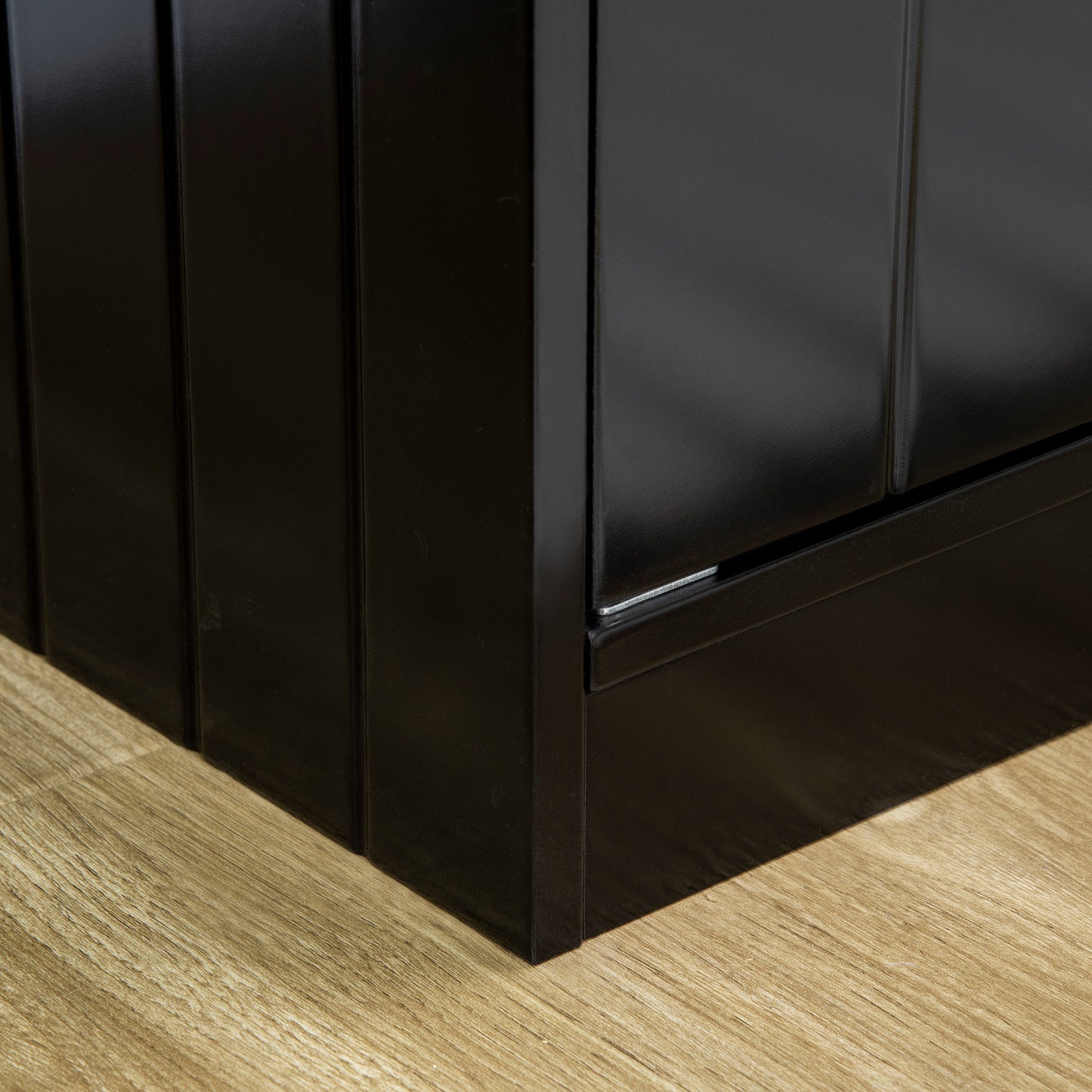 PawHut Erhöhte Futterstation mit 2 Edelstahlschüsseln und 44 L Stauraum, Magnettüren, für große Hunde, Schwarz