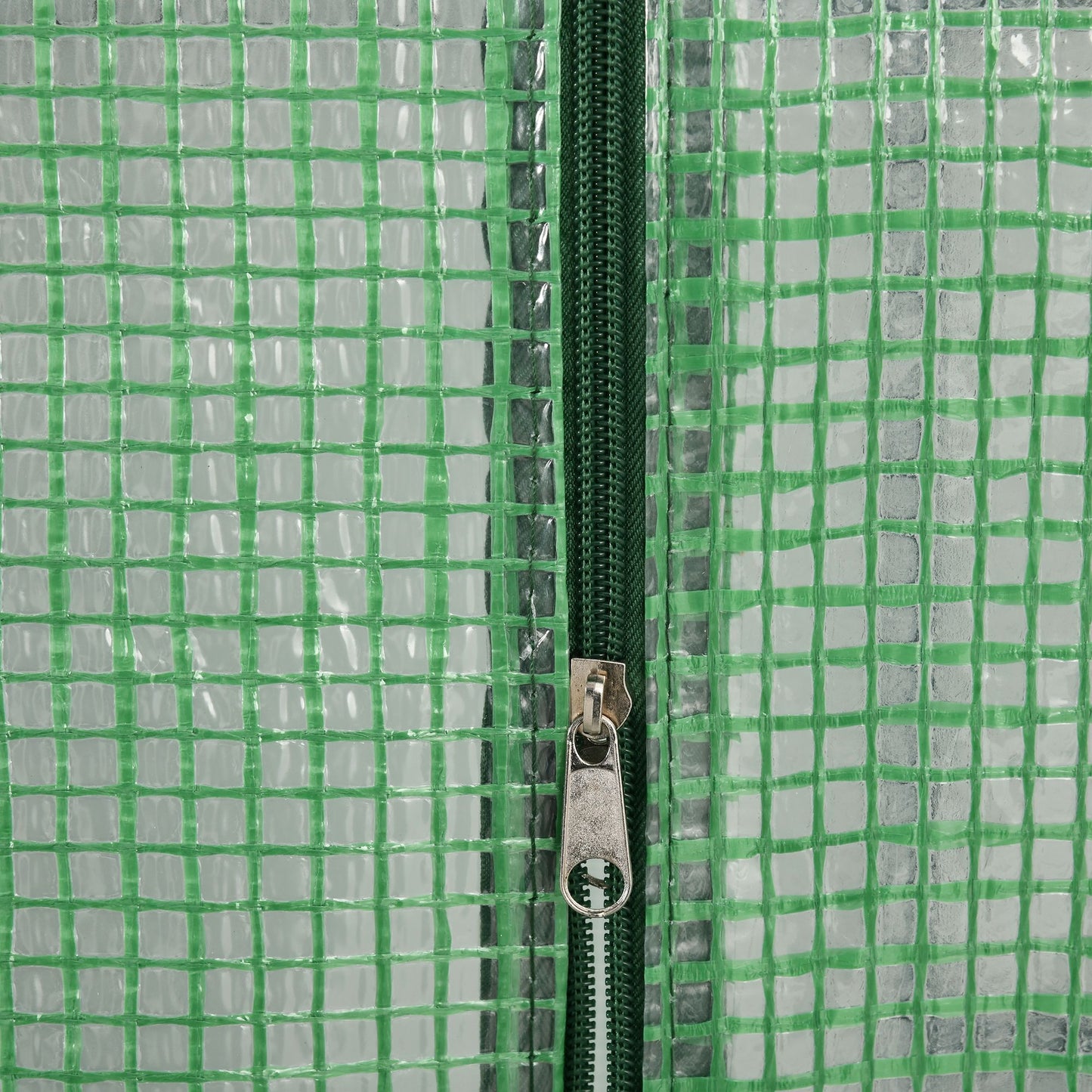 Outsunny Foliengewächshaus begehbares Gewächshaus mit 8 Regalebenen Tomatengewächshaus Treibhaus Frühbeet mit Tür Grün Stahl PE-Kunststoff 143 x 138 x 195 cm