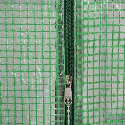 Outsunny Foliengewächshaus begehbares Gewächshaus mit 8 Regalebenen Tomatengewächshaus Treibhaus Frühbeet mit Tür Grün Stahl PE-Kunststoff 143 x 138 x 195 cm