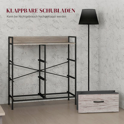 HOMCOM Stoff-Kommode, 6 faltbare Schubladen, Regal, Stahlrahmen, 79 x 29 x 85, Grau