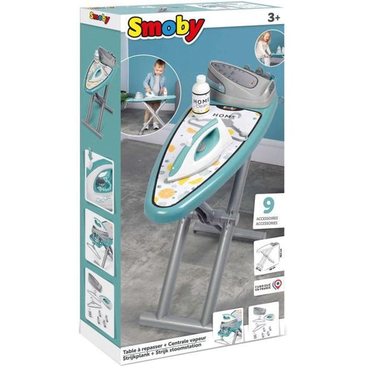 Smoby - Ironing board with steam station + 9 accessories - Imitation housework games - H48cm - Made in France - From 3 years old