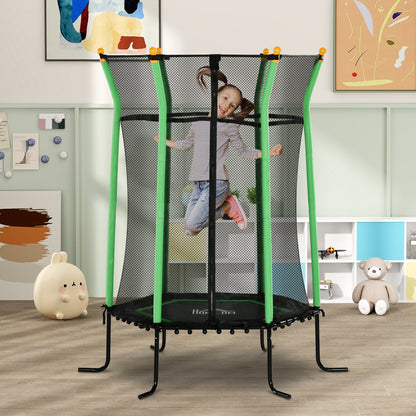 HOMCOM Trampolin für Kinder, Ø163,5 cm, mit Sicherheitsnetz, gepolstert, Stahl, belastbar bis 50 kg