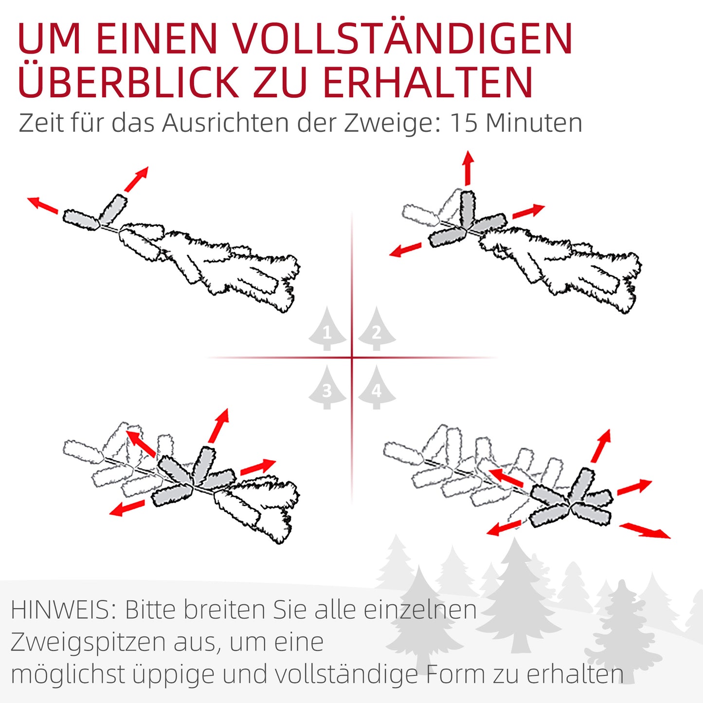 HOMCOM Weihnachtsbaum 180 cm, mit Kunstschnee, flammhemmend, schneller Auf- und Abbau, Metallbasis