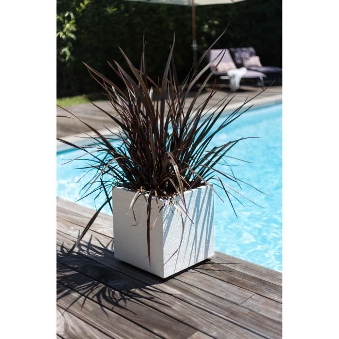 EDA Square Pot Graphit - 39 x 39 x 43 cm - Capacity 31L - Céruse white