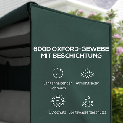 Outsunny Hollywoodschaukel Abdeckung 3 Sitzer, Wasserabweisend Winterfest Schutzhülle für Gartenschaukel, UV-Beständig Abdeckplane, Abdeckhaube, Reißfest 600D Oxford Gewebe, 205x124x164cm Dunkelgrün