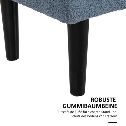 HOMCOM Polsterbank mit Stauraum, Sitztruhe, Kaschmiroptik, bis 120 kg, Naturholzrahmen, 95 x 38 x 45 cm, Blau