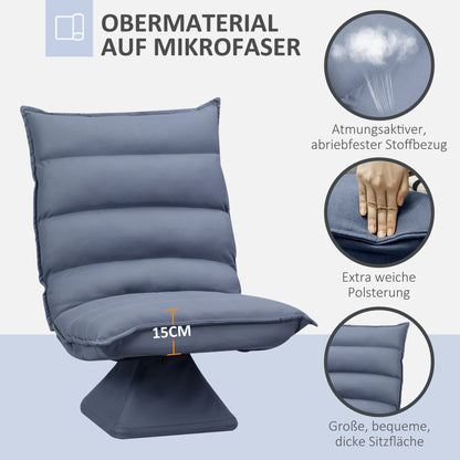 HOMCOM Sessel, drehbar, neigbare Rücklehne, Lederoptik, Stahlrahmen, grau, 62 x 70 x 95 cm