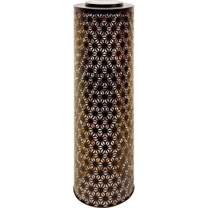 Solar lamp - GARDEN ID Column - Gold-Black Ø20 H60 cm - 6 to 8 hours of light - On/off button - Durable LI-ION battery.